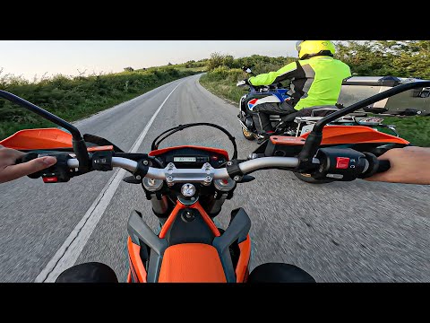 KTM 690 ENDURO R 2023 vs BMW R 1250 GS - Acceleration Race