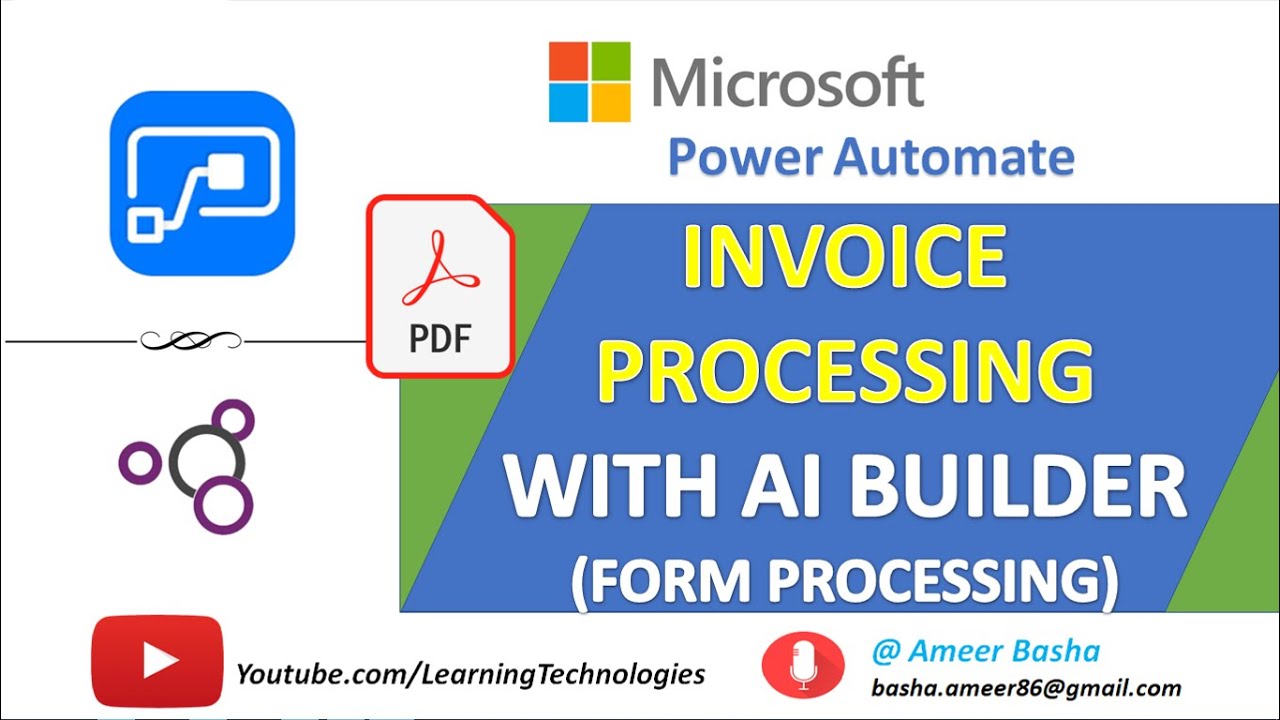 Microsoft Power Automate Tutorials || Module 21 : Invoice process With AI Builder ( Form Processing)