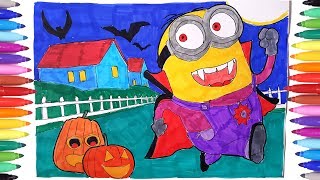 Minions Halloween Coloring Pages | How to Draw Minions | Drawing and Painting for Kids