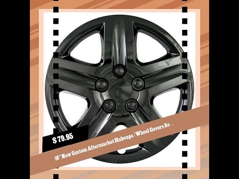16" New Custom Aftermarket Hubcaps / Wheel Covers Set of 4 431 Series 16" BLACK 431-16-BLK
