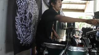 HOLES - BLOCKHEAD FUCK OFF (WORMROT COVER) DRUM CAM | LIVE AT EARS POLLUTION GRINDFEST 2018