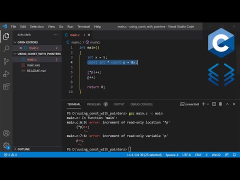 "const" with Pointers in C Explained