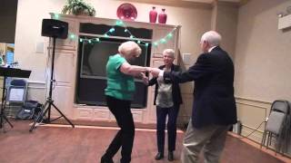 Frank & Terry Dolan and Gerry Caulfield doing Irish folk dance