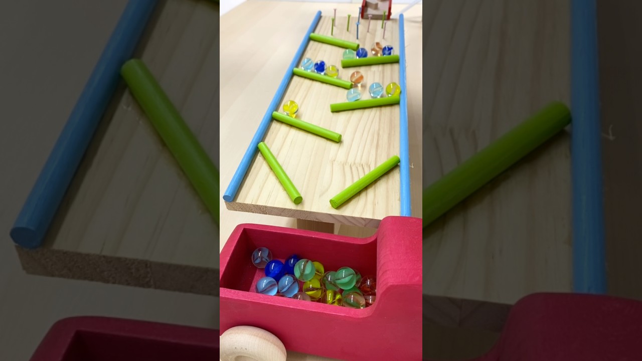 Marble Run ASMR ☆ HABA & DIY Rattling Slope,Wooden truck #shorts #marblerun #asmr