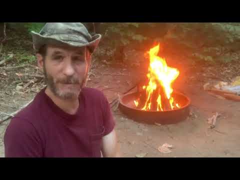 Another video from camping N.H. Making birch bark oil for the first time.