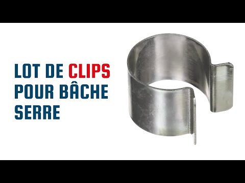 Lot de 20 clips pour bâche serre 25mm x 30mm - Haute Qualité TECPLAST 30CP - Clips de fixation métal revêtement Zinc | Leroy Merlin