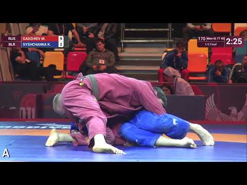 1/2 Men-Gi - 77 kg: M. GADZHIEV (RUS) v. K. SYSHCHANKA (BLR)