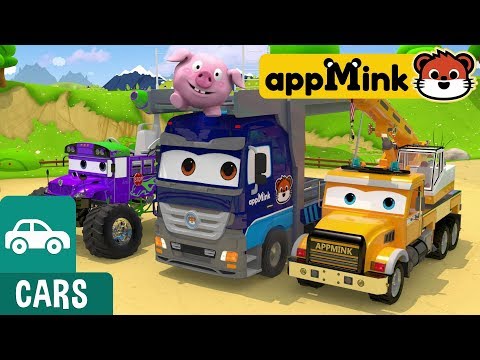 #appMink make a toy carrier truck with crane truck school bus and hot air balloon