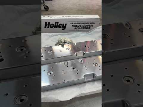 We just got our Holley LS to SBC valve cover adapters! #holley #sbc #smallblock