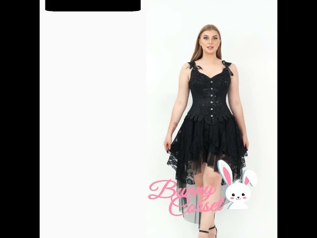 Vídeo relacionado con POIUIYQA Corset Negro Disfraz Mujer Corse Medieval Halloween Top Bustier con Cordones, Corset Disfraz Gótico para Carnaval Retro Vestir Cosplay y Fiesta Disfraz