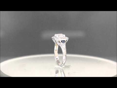 18K WHITE GOLD ASSCHER CUT DIAMOND ENGAGEMENT DECO RING 1.50CTW - KNR INC - 738