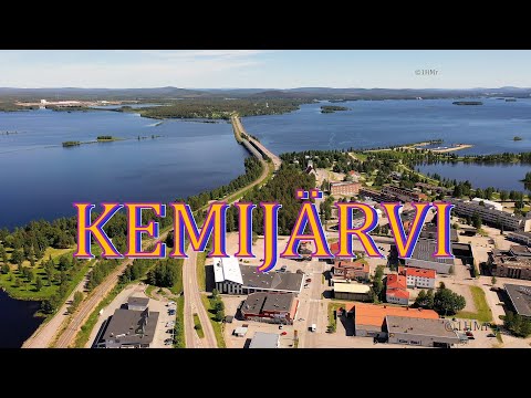 Kemijärvi Finland from air  4K drone scenery