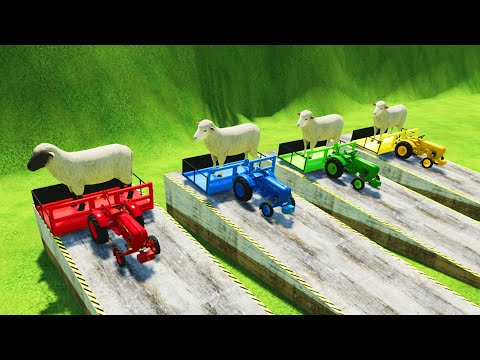 TRANSPORT & UNLOAD SHEEPS WITH CASE COLORED TRACTORS - Farming Simulator 22