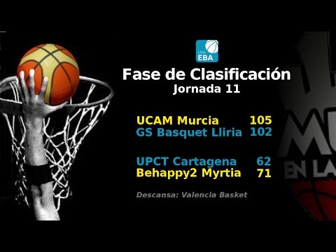 Liga EBA Grupo E Fase Clasificacion Jornada 11 UCAM-Lliria y Cartagena-Myrtia