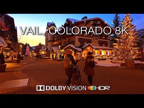 WALKING Through Vail Colorado's WINTER WONDERLAND in 8K Dolby Vision HDR