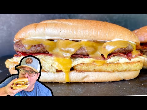 Breakfast Sub Sandwich on the Griddle