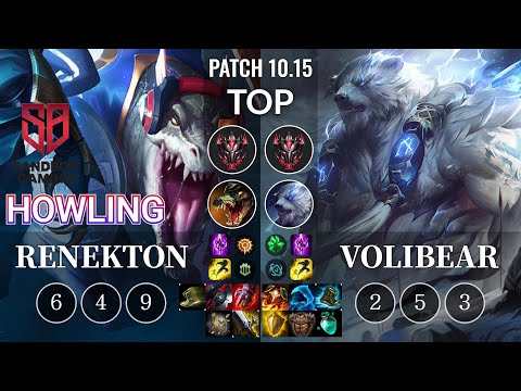 SB Howling Renekton vs Volibear Top - KR Patch 10.15