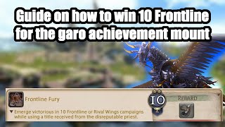 FFXIV GUIDE | HOW TO WIN 10 FRONTLINES TO RECEIVE THE NEW GARO EVENT ACHIEVEMENT MOUNT!!!