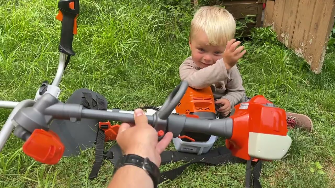 Checking Out Some Weedwhackers and Chainsaws - Husqvarna and Stihl - Outdoor Tools for Kids