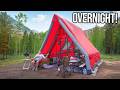 Overnight In Inflatable A Frame Cabin