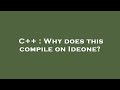 C Why Does This Compile On Ideone