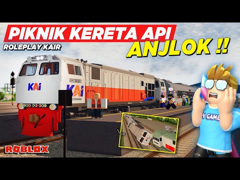 PIKNIK BARENG NAIK KERETA API MALAH ANJLOK !! ROLEPLAY GAME KAI - Roblox Indonesia