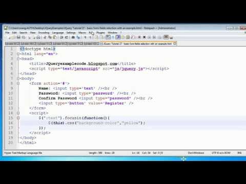 Jquery Tutorial 27 Basic Form Fields Selection With An Example