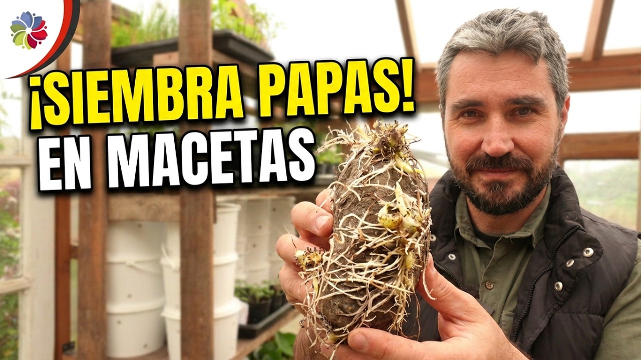 🥔 Cómo siembro PAPAS en MACETA paso a paso | Mini Granja 👨‍🔧