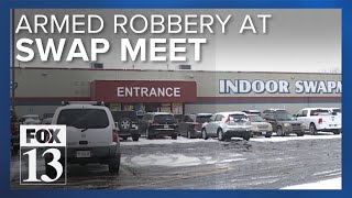 West Valley City indoor swap meet armed robbery suspect still at large