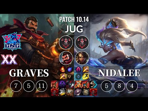 LNG Xx Graves vs Nidalee Jungle - KR Patch 10.14