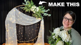 Easy Circle Arch Backdrop and Floral Arrangement