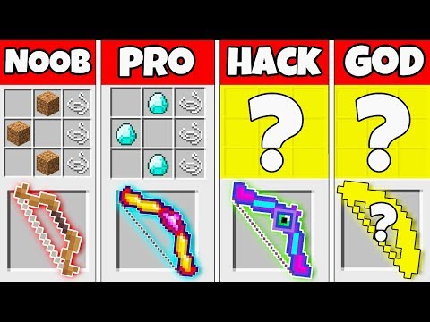 Minecraft Battle: SUPER BOW CRAFTING CHALLENGE - NOOB vs PRO vs HACKER vs GOD in Minecraft Animation