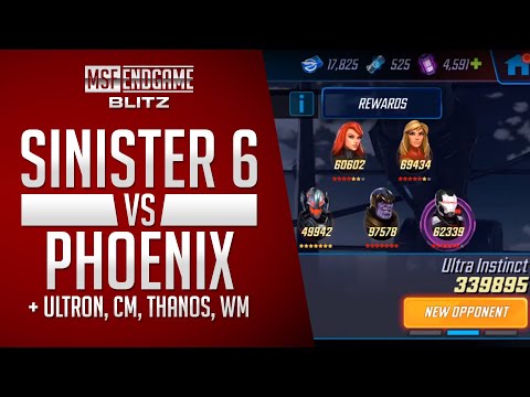 Sinister 6 vs Phoenix/Ultron Blitz Team - Marvel Strike Force