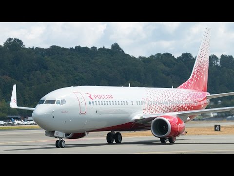 First Rossiya 737-800 Completes First Flight @ Boeing Field