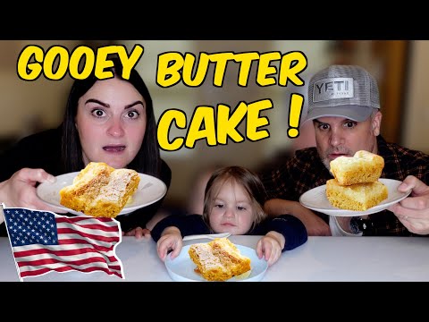 Brits Try [GOOEY BUTTER CAKE] for the first time! *OH MY DAYS* !!!