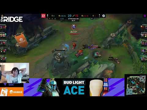 Doublelift reacts to EG Danny Tristana crazy play !! | EG vs 100T