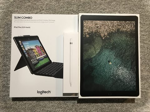 Apple iPad Pro 12.9" 2017 + Apple Pencil + Logitech Slim Combo Unboxing