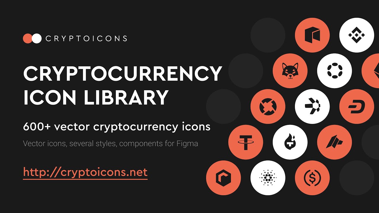 Webfont, SVG-Sprite, SVG, Figma Cryptocurrency Icon Library. 600 + vector icons.