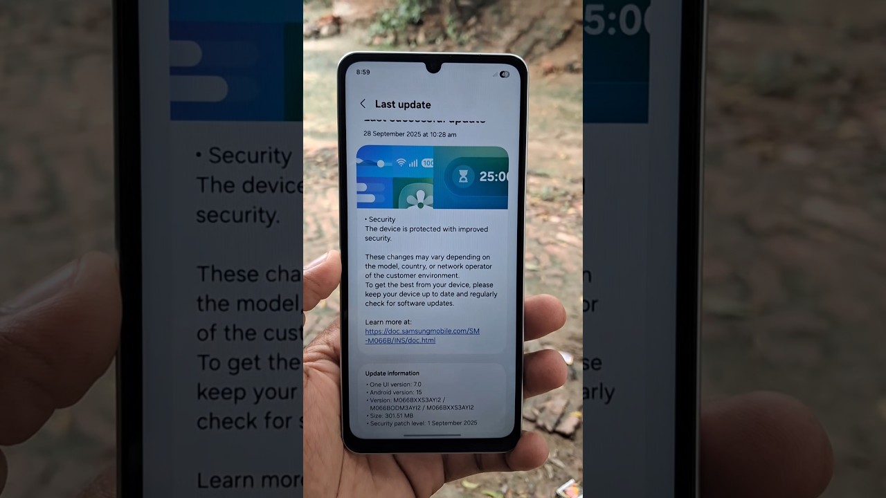 Samsung galaxy m06 1 September security patch update