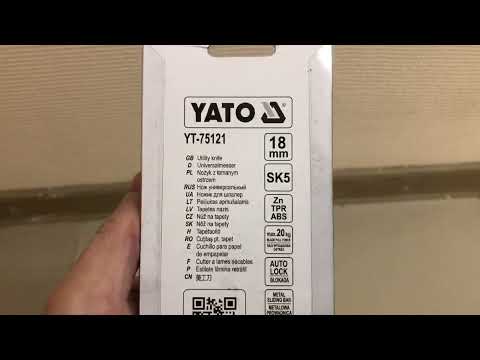 Нож с сегментным лезвием 18 мм YATO YT-75121 – для точного реза Нож с сегментным лезвием 18 мм YATO YT-75121 – для точного реза