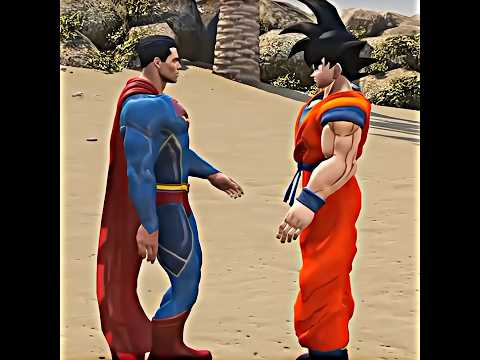 SUPER MAN VS GOKU TEAM BATTLE ☠️ #anime #shorts #gta5 #gaming #viral #goku #dbz