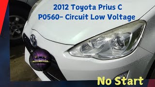 P0560 No Start On A 2012 Toyota Prius C. Circuit Low Voltage