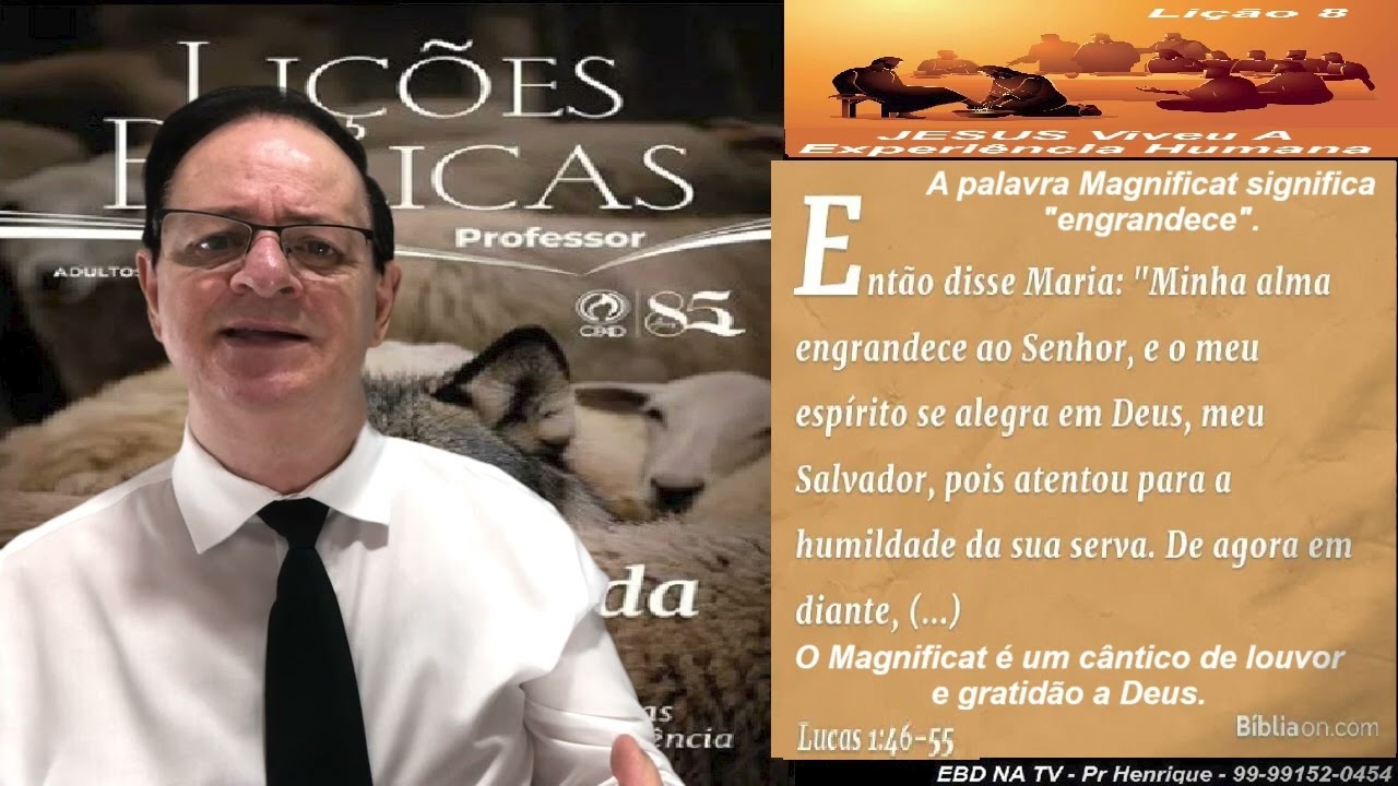 Lição 8, CPAD, JESUS Viveu a Experiência Humana, 1Tr25, Com. Extras do Pr Henrique, EBD NA TV