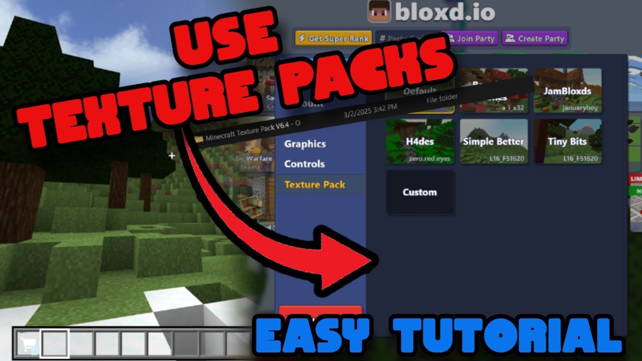 How to install and use a Texture Pack in Bloxd.io! || BLOXD.IO TUTORIAL