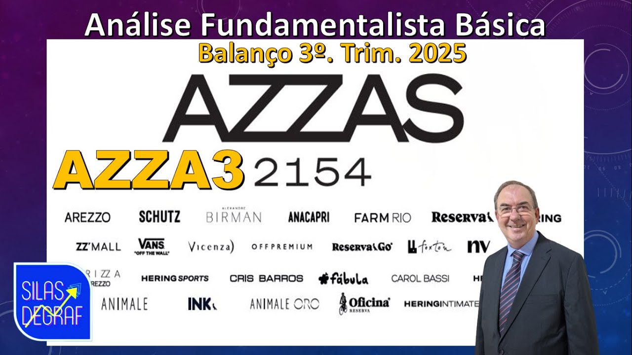 AZZA3 - AZZAS 2154 S/A. ANÁLISE FUNDAMENTALISTA BÁSICA. PROF. SILAS DEGRAF. BALANÇO 3o. TRIM. 2025
