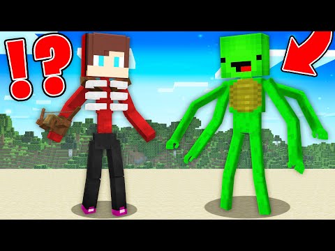JJ And Mikey Became ENDERMAN And SKELETON in Minecraft Maizen