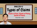 Types of Claims: Claim of Fact, Claim of Policy, and Claim of Value | Teacher Isko