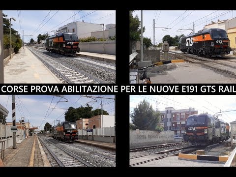 Corse prova abilitazione macchinisti Bari - Barletta per le nuove E191 di GTS RAIL