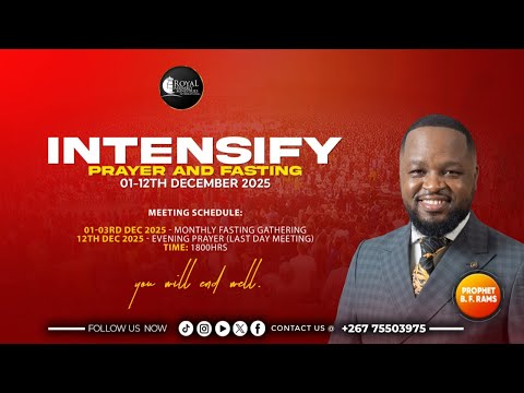 Day 1 Prayer & Fasting | Intensify  | Prophet B.F. Rams