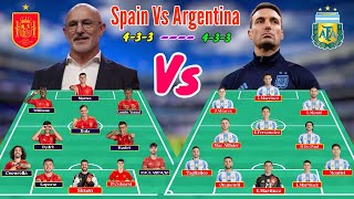 Download lagu Argentina Vs Spain finalissima final match Head To Head 2 Team Lineup 4-3-3 Formation mp3